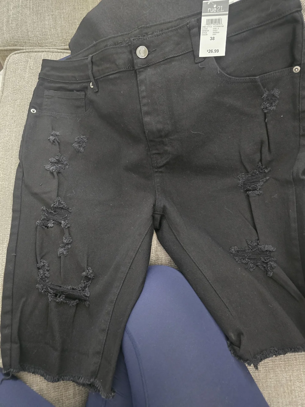 rue21 MEN'S Black Distressed High-Rise Skinny Jeans